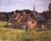 Paul Gauguin The Field of Lolichon and the Church of Pont-Aven Spain oil painting artist
